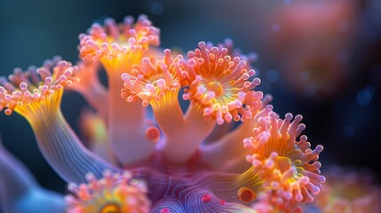 It shows the branching torch coral Euphyllia glabrescens in macro. - obrazy, fototapety, plakaty