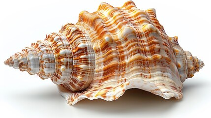Isolated sea shell on white background. Close-up