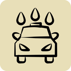 Icon Car Wash. suitable for Automotive symbol. hand drawn style. simple design editable