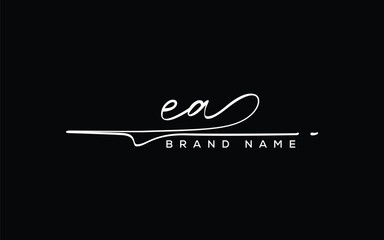 EA letter beauty handwriting vector logo. 