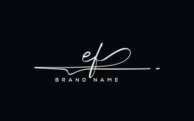 EF letter beauty handwriting vector logo. 