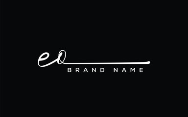 EO letter beauty handwriting vector logo. 