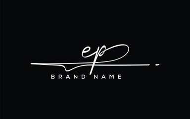 EP letter beauty handwriting vector logo. 