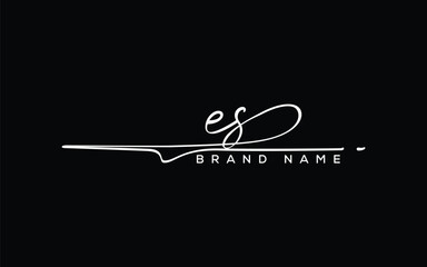 ES letter beauty handwriting vector logo. 