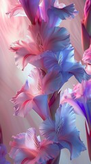 Tranquil Whispers: Close-up of Gladiolus blooms, whispering tranquility and peace.