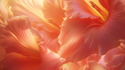 Whispering Petals: Intimate close-up of Gladiolus petals, whispering tales of serenity.