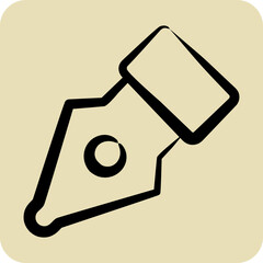 Icon Pen Nib. related to Graphic Design Tools symbol. hand drawn style
