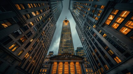 Fototapeta na wymiar Skyscrapers in modern city, International corporations, Banks and office buildings