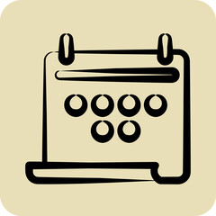 Icon Calendar. related to Combat Sport symbol. hand drawn style. simple design editable.boxing