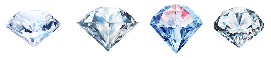 diamond isolated on a transparent PNG background, white background , Generative Ai