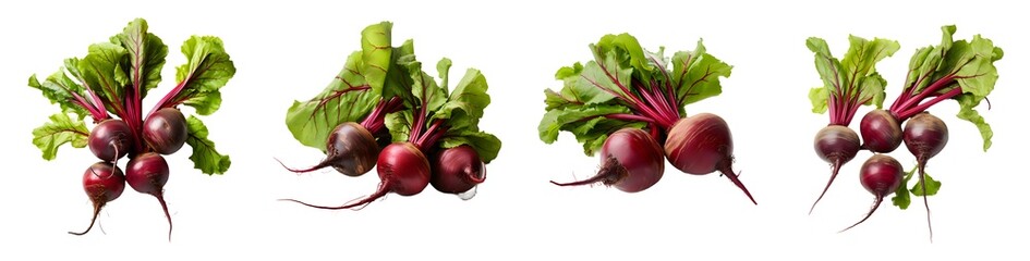 fresh beets isolated on a transparent PNG background, white background , Generative Ai