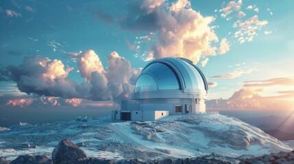 Special Astrophysical Observatory An astronomy center for ground-based observation of the universe with large telescopes. - obrazy, fototapety, plakaty