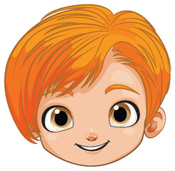 Fototapeta premium Vector illustration of a happy, young cartoon boy