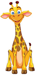 Vector illustration of a happy sitting giraffe