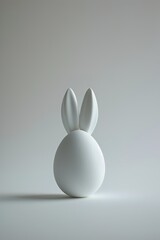 Obraz premium one white egg with rabbit ears