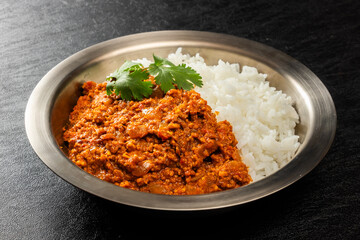 ドライカレー　Photo of homemade spicy dry curry