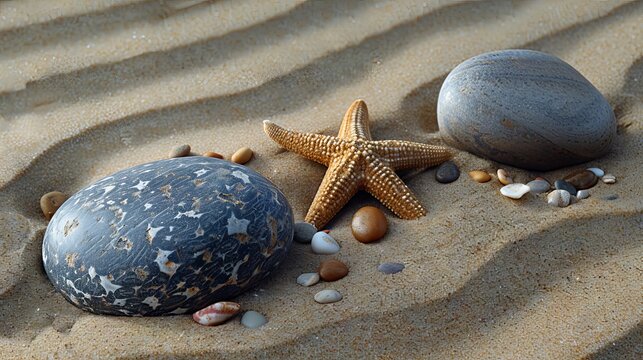 The sand and stones of the beach