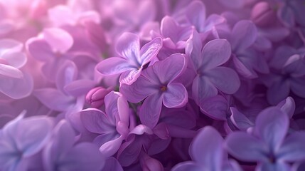 Lilac Cascade: Cascading lilac petals in macro detail, creating a calming cascade.
