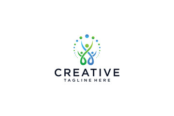Creative wellness icon logo design