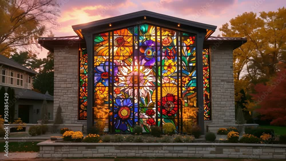 Poster custommade stained gl windows add a touch of elegance and artistry to this homes faã§ade creating a 