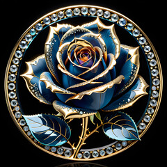 A meticulously crafted rose, revealed through X-ray imaging against a black backdrop, exudes captivating elegance and vibrant brilliance.(Generative AI)