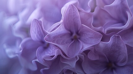 Lilac Whispers: Macro shot of lilac petals in wavy form, whispering calming rhythms.