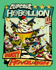 Cupcake Rebellion Vector Art, Illustration and Graphic