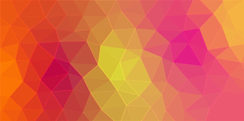 Abstract low poly with lines natural network with triangle shapes design. Modern triangular technology with pink gradient. Geometric pattern background, creative modern infographics concept