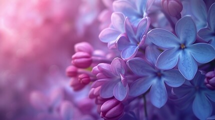 Tranquil Lilac Symphony: Macro view of lilac blooms, creating a tranquil symphony of colors.