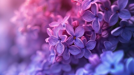 Tranquil Lilac Symphony: Macro view of lilac blooms, creating a tranquil symphony of colors.