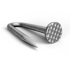 Steel Nail Pin. 3D Illustration. File with Clipping Path.