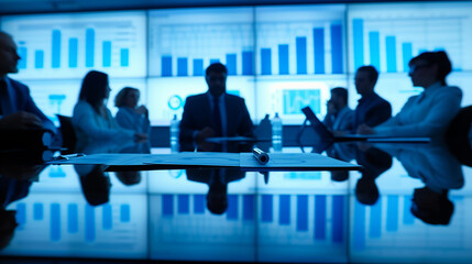  Business meeting with graph