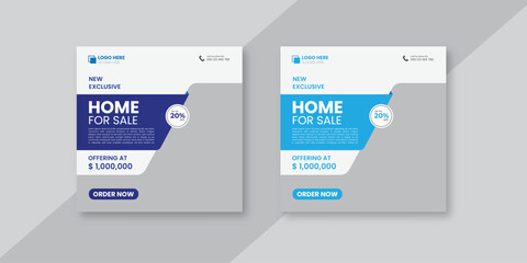 house property instagram post or social media banner template