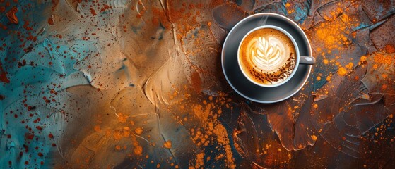 Magical Latte Art, Cappuccino Coffee Foam, Milk Cream Beverage, Drink Design, Beautiful Latte Art - obrazy, fototapety, plakaty
