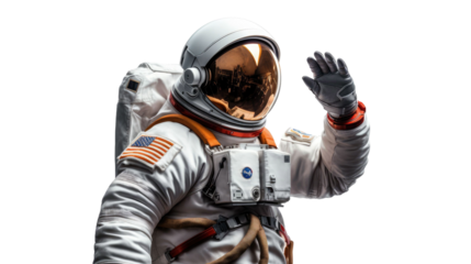 Astronaut in a space suit isolated on white a transparent background