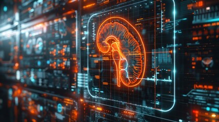 Medical research or kidney health care with diagnostics and biometrics infographics is important for clinical and hospital dialysis or kidney stone disease.