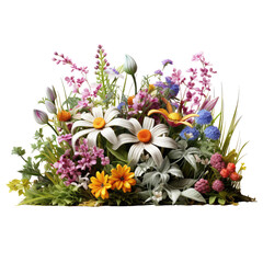 flower bed isolated on transparent background