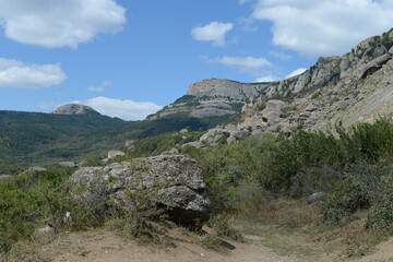 Mountain view in the Demerdzhi tract. Crimea