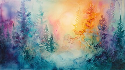A breathtakingly beautiful watercolor painting created with Generative AI