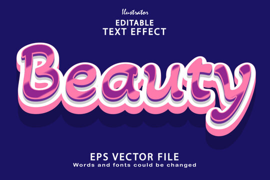 Editable beauty text effect
