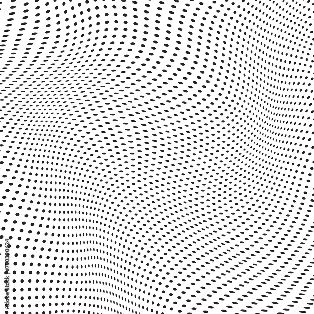 Poster perforation distorted dotted background. abstract background consisting of small dots.