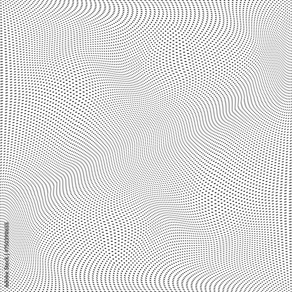 Poster perforation distorted dotted background. abstract background consisting of small dots.