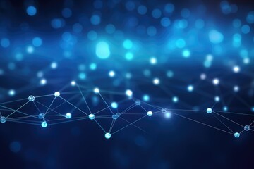 Obraz premium Technology grid, connection line, technology background. AI Generated.. 3d rendering, Abstract blue technology background. Network connection structure, Ai generated