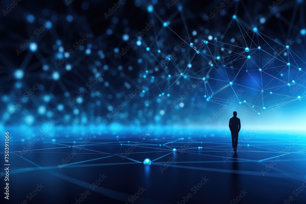 Poster abstract digital background. big data visualization. network connection structure. science backgroun