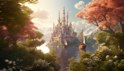 View through a beautiful enchanting fairy tale