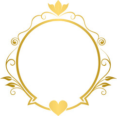 Golden decorative wedding vintage frame