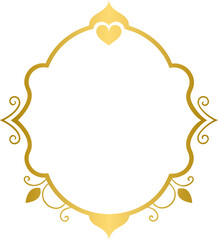 Golden decorative wedding vintage frame