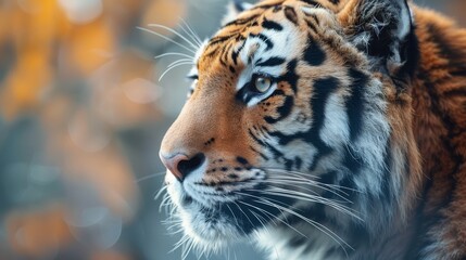 Fototapeta na wymiar Close up Portrait of Siberian Tiger in Natural Habitat