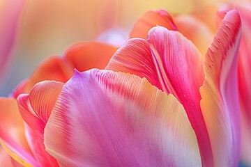 Tulip Flower Macro Blossom, Tulip Closeup, Blooming Tulips, Copy Space
