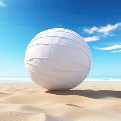volleyball on the beach on white background